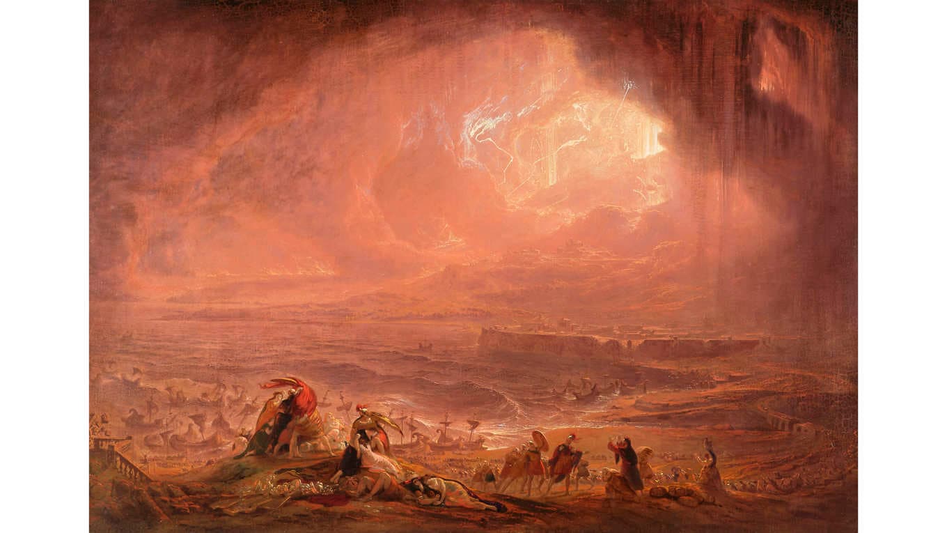 ”Herculaneum och Pompejis förstörelse”, olja på duk. John Martin, 1789–1854, Storbritannien. Foto: Tabley House/Göteborgs konstmuseum