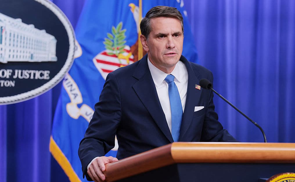 USA:s biträdande justitieminister Todd Blanche under en presskonferens om Epsteindokumenten den 30 januari. Foto: Anna Moneymaker/Getty Images