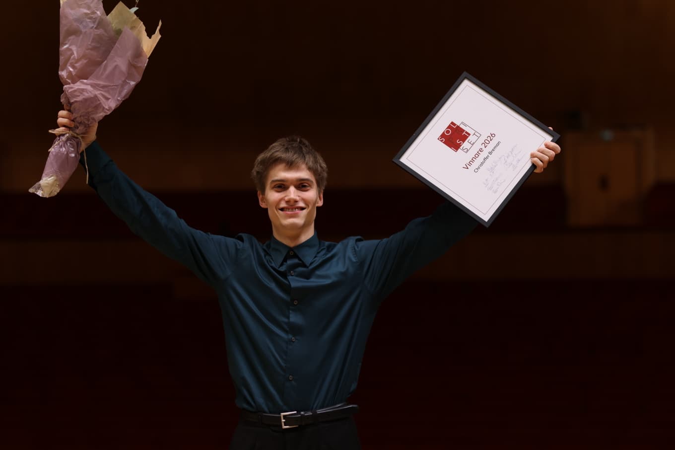 Solistpriset 2026 tilldelas slagverkaren Christoffer Breman. Foto: Lova Wallerö