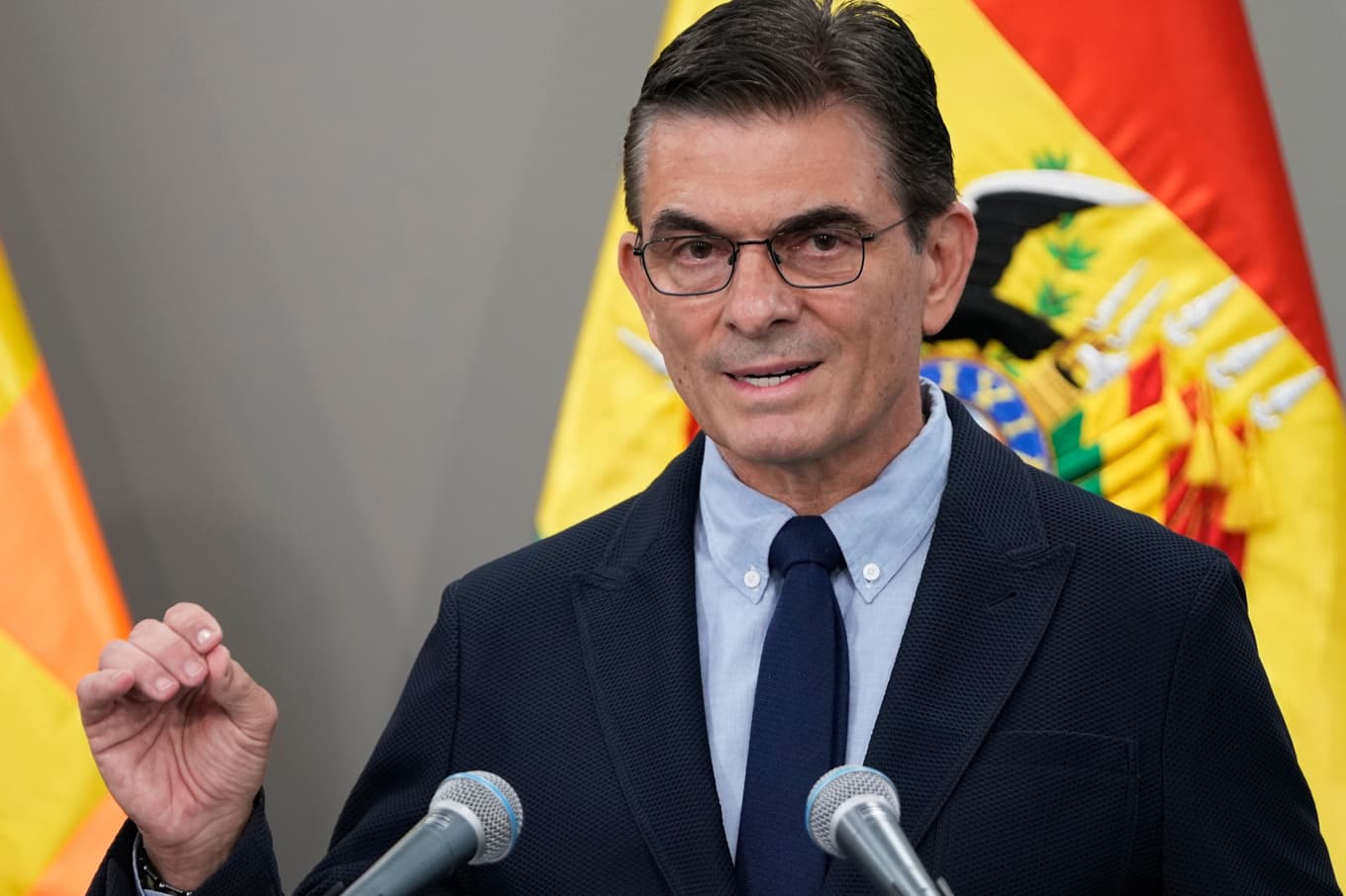 Bolivias president Rodrigo Paz bekräftar gripandet av efterlyste knarkbossen Sebastian Marset. Foto: Juan Karita /AP/TT