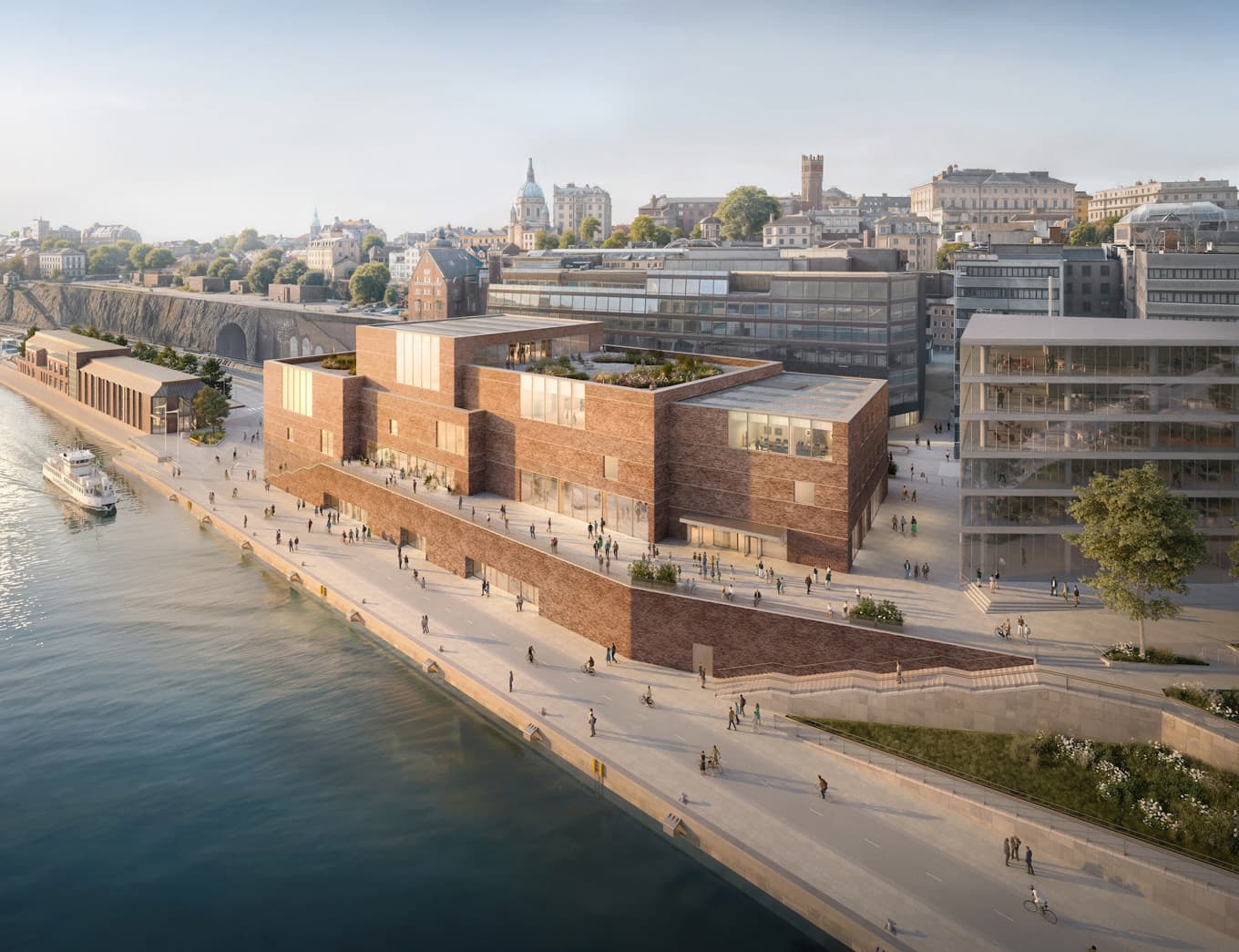 Första visionsbilderna på nya Nobel Center som ska byggas vid Slussen i Stockholm och ritas av David Chipperfield Architects. Foto: Onirism/Nobel Prize Outreach