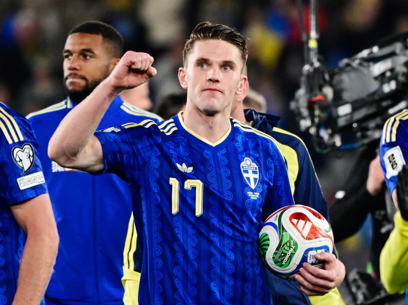 Sveriges tremålsskytt Viktor Gyökeres. Foto: Jonas Ekströmer/TT