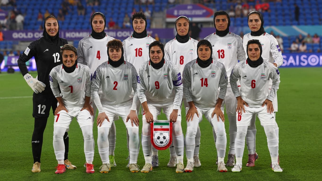Irans damlandslag i fotboll. Foto: Izhar Khan/AFP via Getty Images