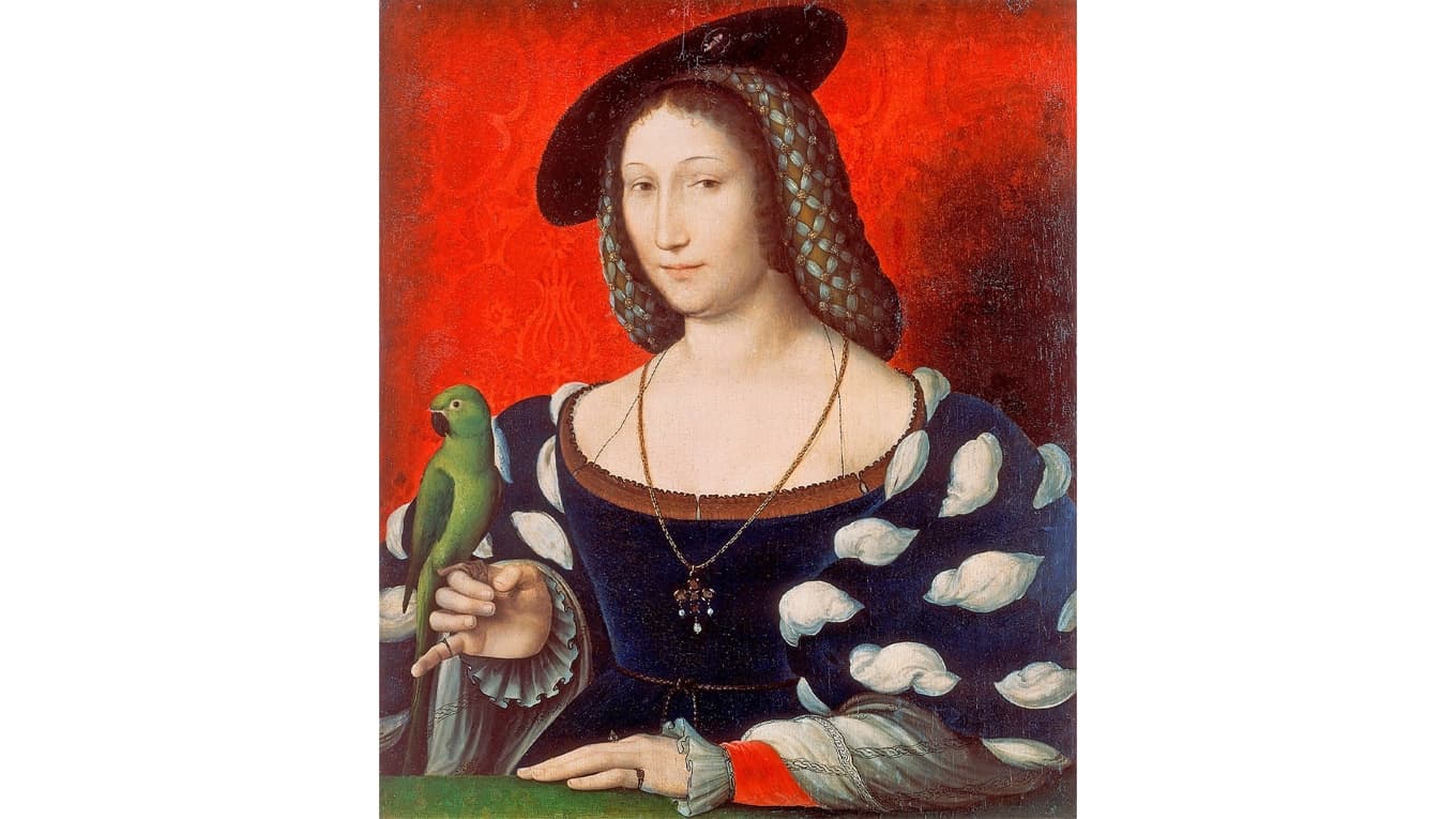 Margareta av Navarra porträtterad av Jean Clouet (1527). Poeten Clément Marot beskrev henne med följande ord: ”En kvinnas kropp, en mans hjärta, en ängels huvud.” Foto: Wikimedia Commons