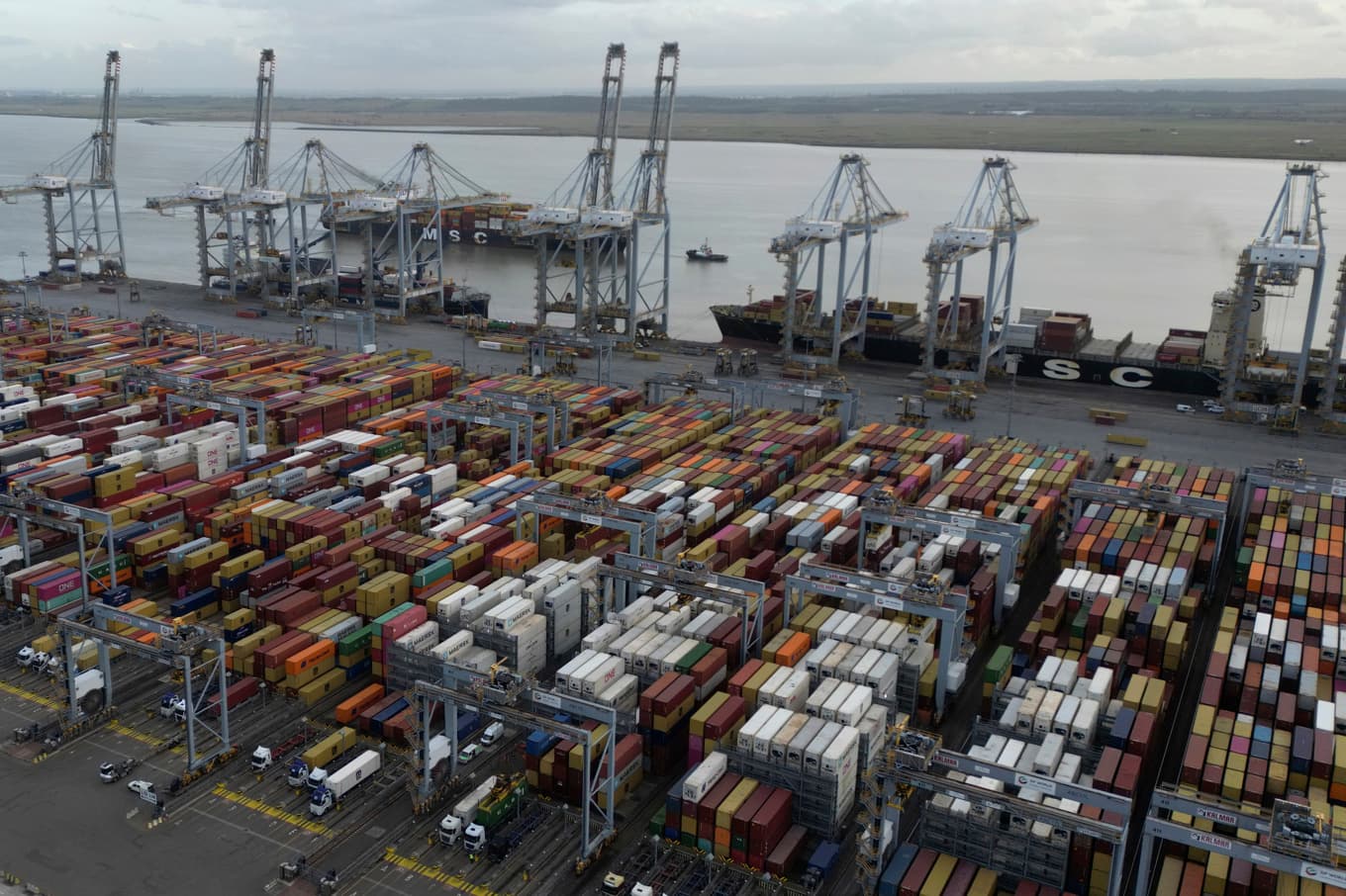 Beslagen skedde vid London Gateway port, knappt fem mil öster om centrala London. Arkivbild. Foto: AP/TT