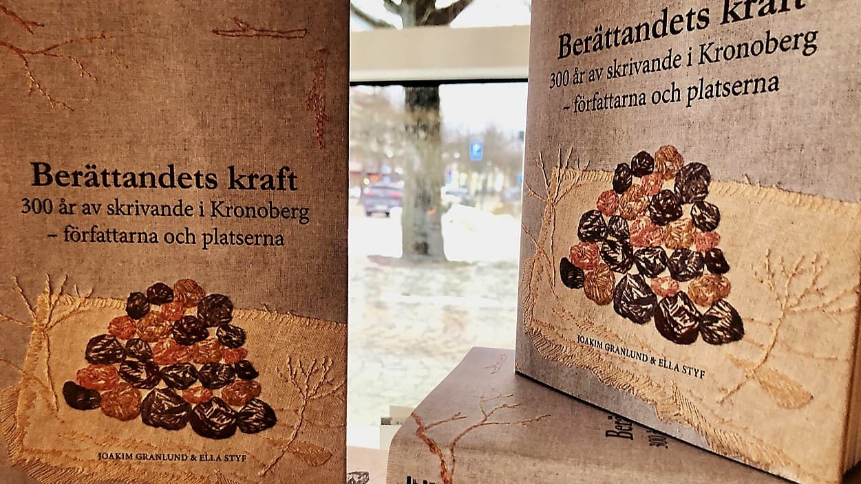 Och här är själva boken, med en Växjögata i bakgrunden. Foto: Arne Nilsson