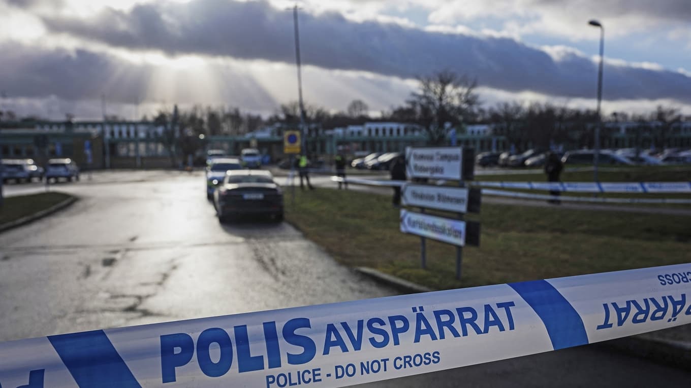 Vid masskjutningen på Campus Risbergska i Örebro den 5 februari 2025 dödades tio personer. Foto: Jonathan Näckstrand/AFP/Getty Images