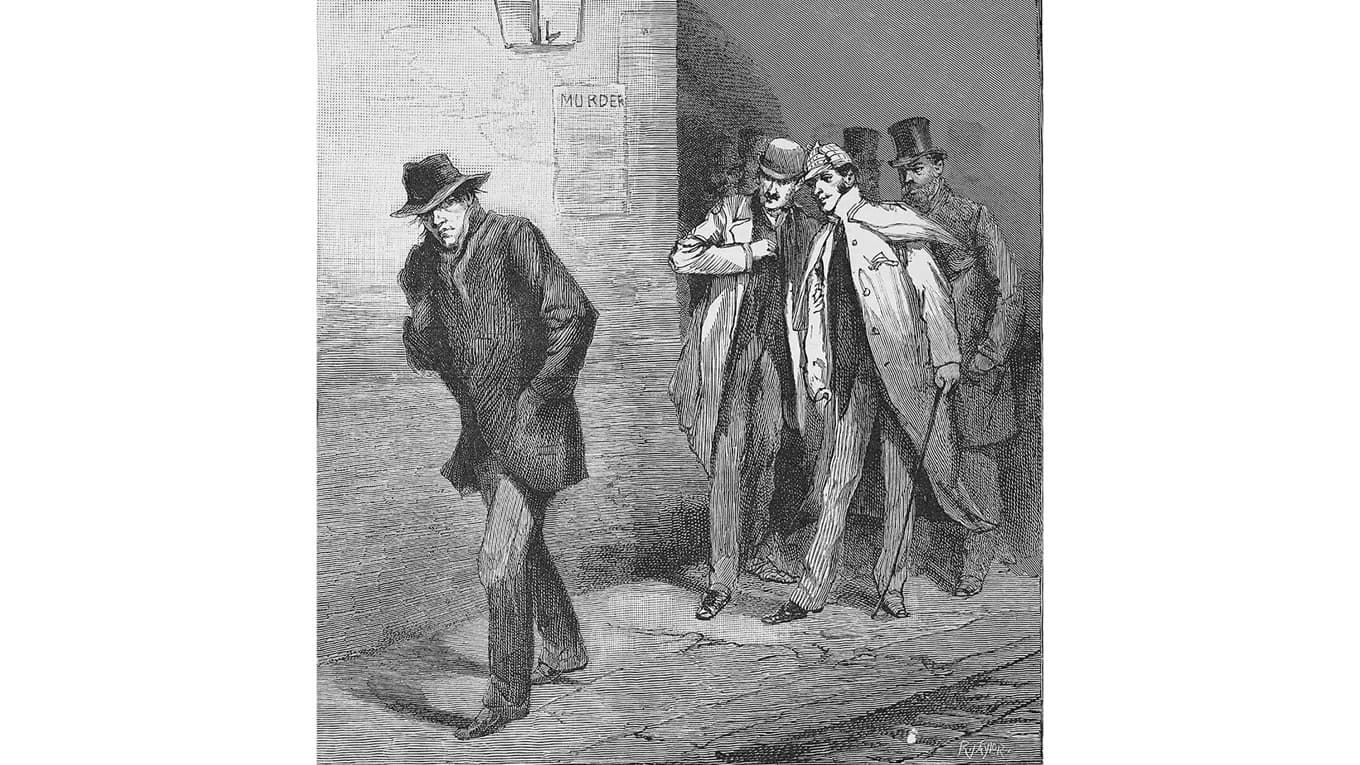 Illustration av Jack the Ripper (t.v.), så som illustratören R. Taylor föreställde sig honom. Foto: Wikimedia Commons