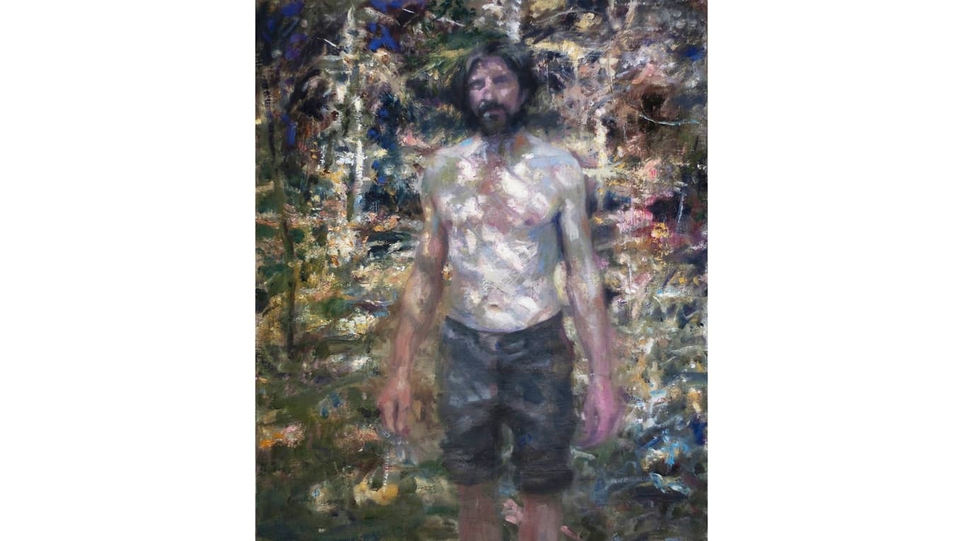 ”Man in a forest” (olja på duk, 50 x 60 cm). Foto: Zacheriah Kramer