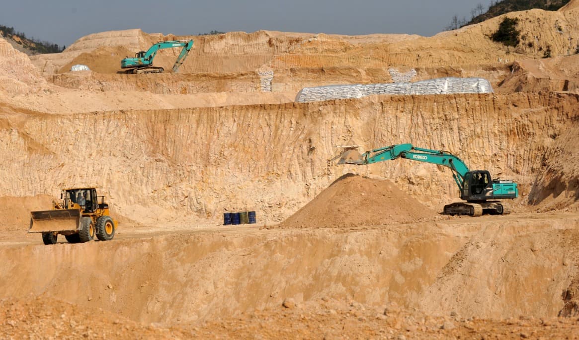 En gruva i Kina för brytning av sällsynta jordartsmetaller. Arkivbild. Foto: AP/TT