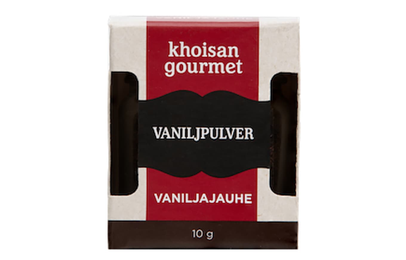 Khoisan Gourmet Vaniljpulver, bäst före 31 augusti 2028, återkallas. Pressbild. Foto: