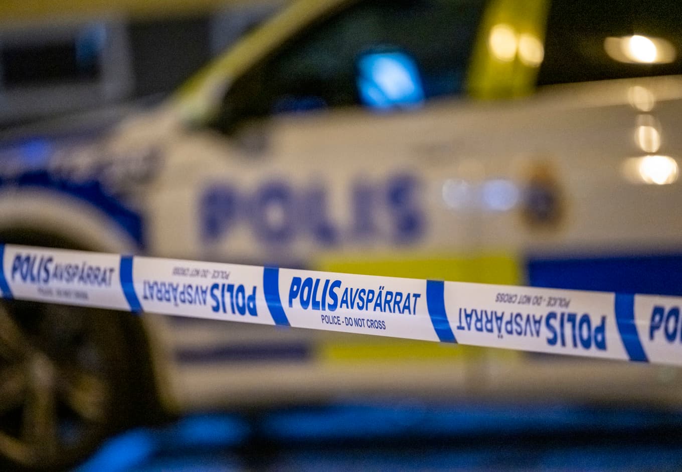 Polisen arbetar på platsen. Arkivbild. Foto: Johan Nilsson/TT