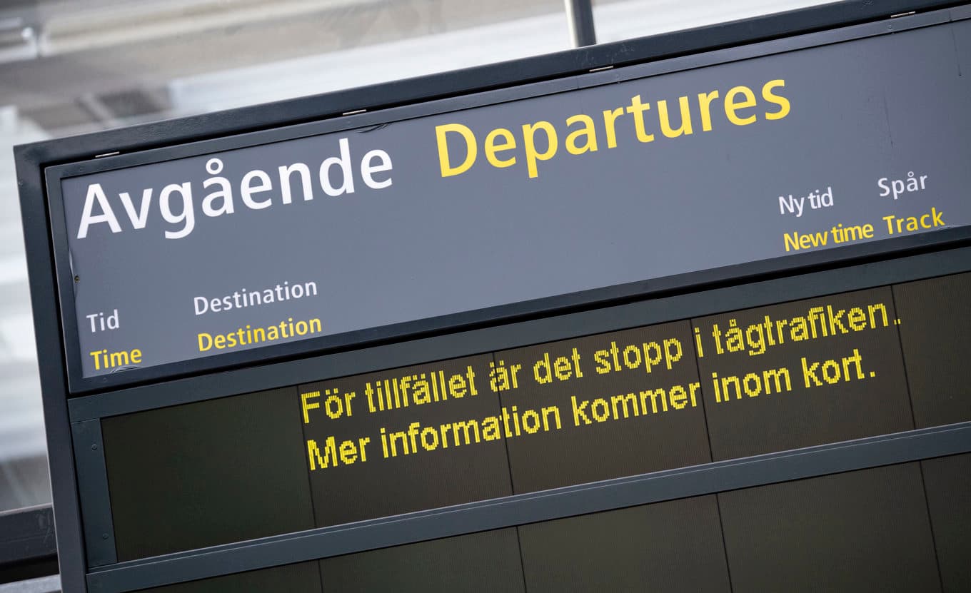 Det är stora störningar i tågtrafien norrut från Stockholm efter en olycka. Arkivbild. Foto: Johan Nilsson/TT