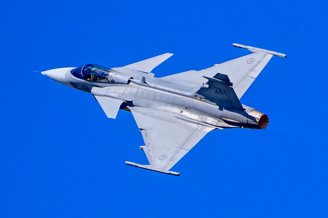 Rysk underrättelsetjänst försöker komma över forskning kring bland annat stridsflygplanet Gripen. Arkivbild. Foto: Jonas Ekströmer/TT