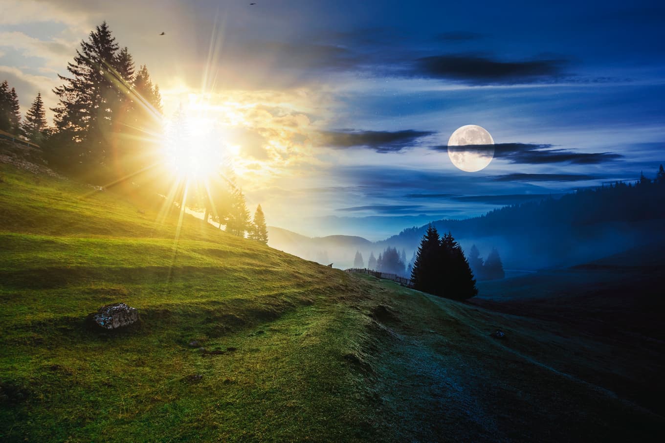 Dagen och natten förutsätter som många dualiteter varandra. Ändå är vi ofta fast i tankemönstret att vi ska välja det ena eller andra.
Foto: Mike Pellinni/Shutterstock