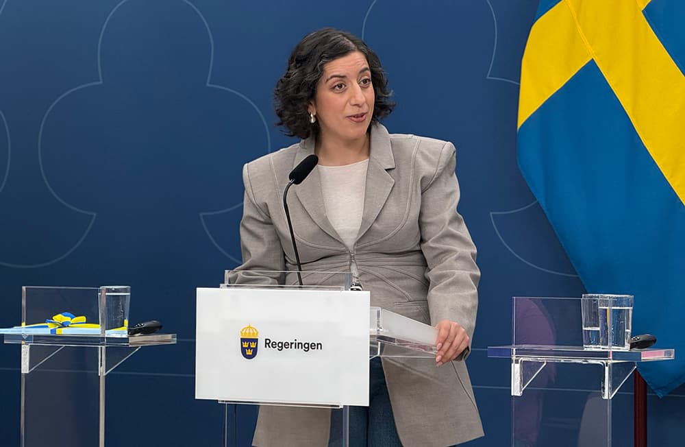 Simona Mohamsson (L) lyfter fram flera reformer hon åstadkommit under sin tid som utbildningsminister. Foto: Staffan Erfors