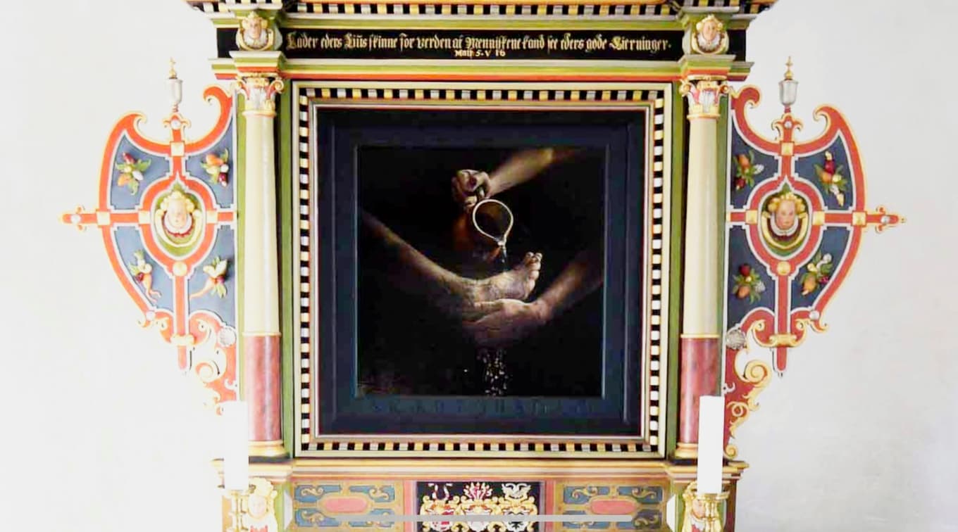 Thomas Kluges altarbild i Linå Kirke, Danmark.
Foto: Susanne
Willgren Lamm