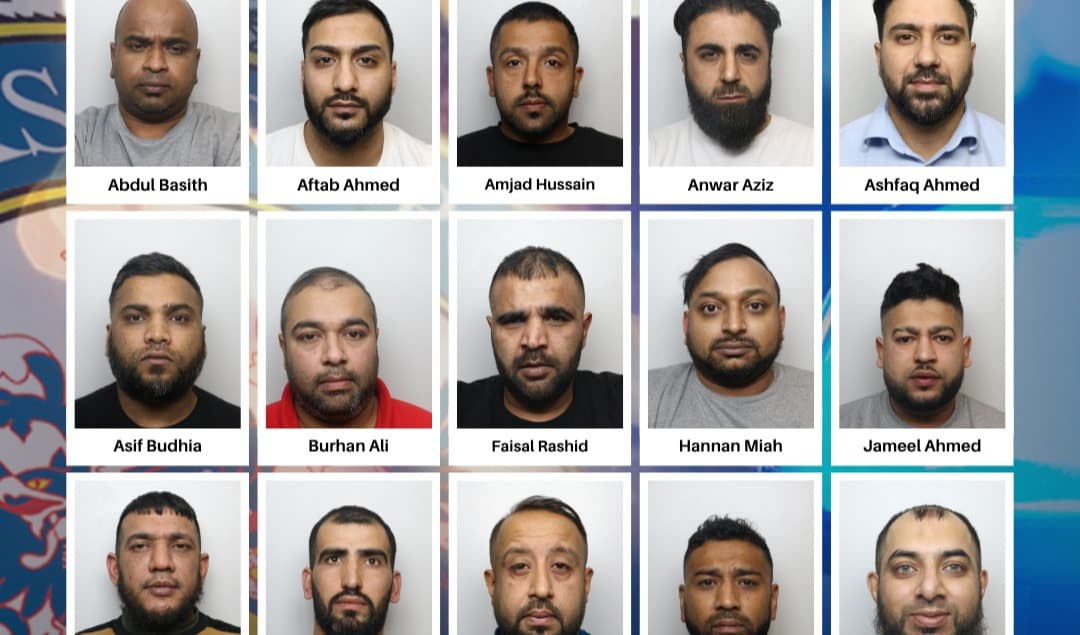 15 män i West Yorkshire i Storbritannien döms till långa fängelsestraff för våldtäkt mot ett barn. Foto: West Yorkshire-polisen.