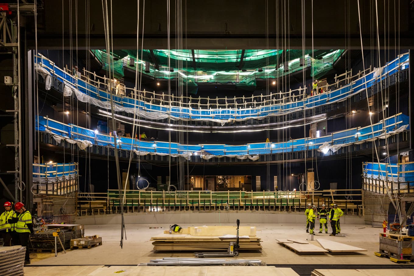Gasometer är byggt som ett ”hus i huset” – ett fristående hus inuti det historiska skalet. Våren 2027 kommer Operan att ge sina föreställningar i The Theatre. Foto: Markus Gårder