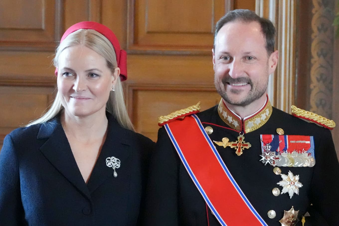 Norges kronprinsessa Mette-Marit och kronprins Haakon i mars i år. Foto: Ole Berg-Rusten/NTB/TT