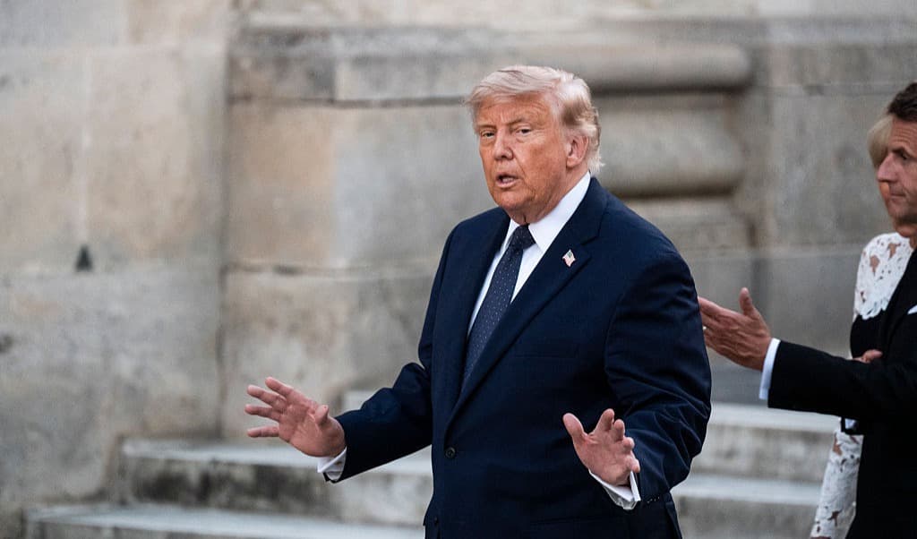 USA:s president Donald Trump och Frankrikes president Emmanuel Macron i Versailles, Frankrike. Foto: Magali Cohen / Hans Lucas / AFP via Getty Images
