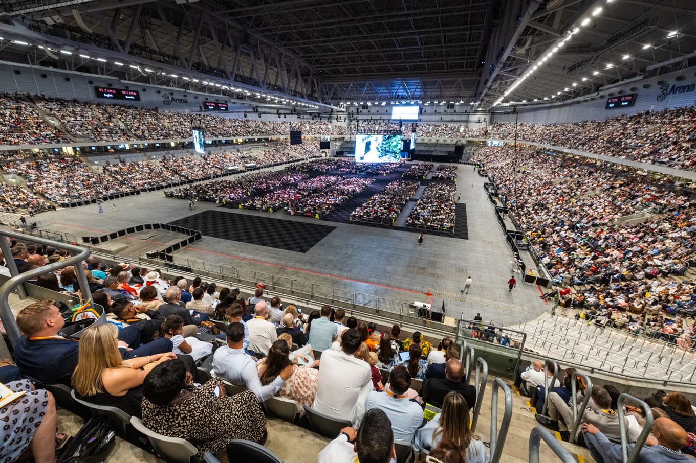 Jehovas vittnen arrangerar en internationell sammankomst på 3Arena i Stockholm. Foto: Pär Bäckström/TT