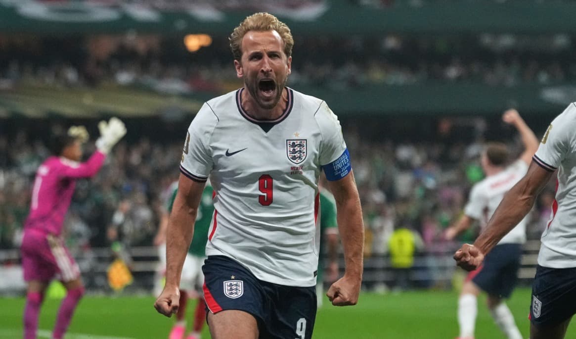 Harry Kane gjorde ett straffmål mot Mexiko. Foto: Eduardo Verdugo/AP/TT