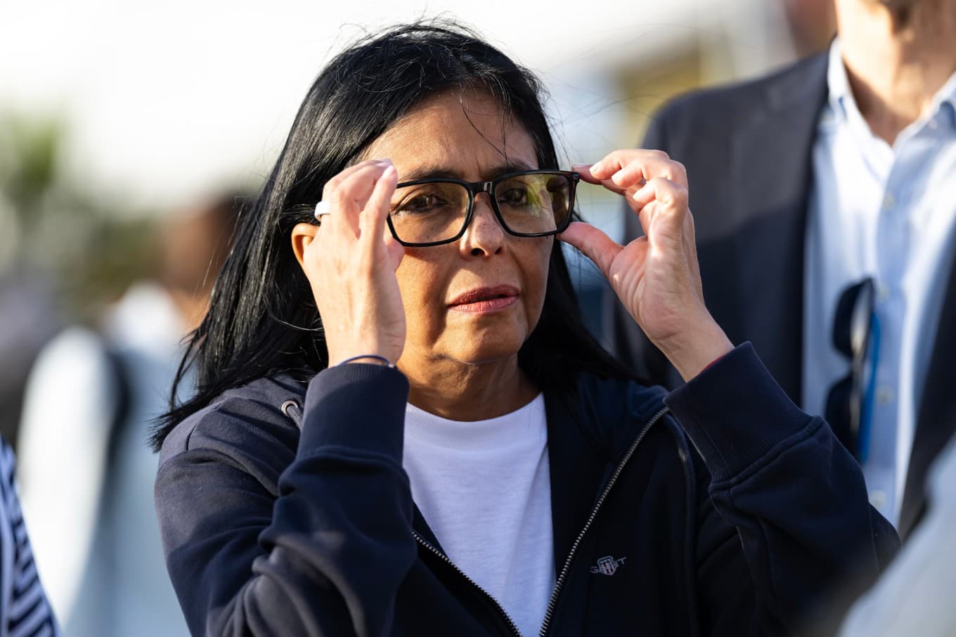 Venezuelas tillförordnade president Delcy Rodríguez tidigare i juli. Arkivbild. Foto: Miguel Medina/AP/TT