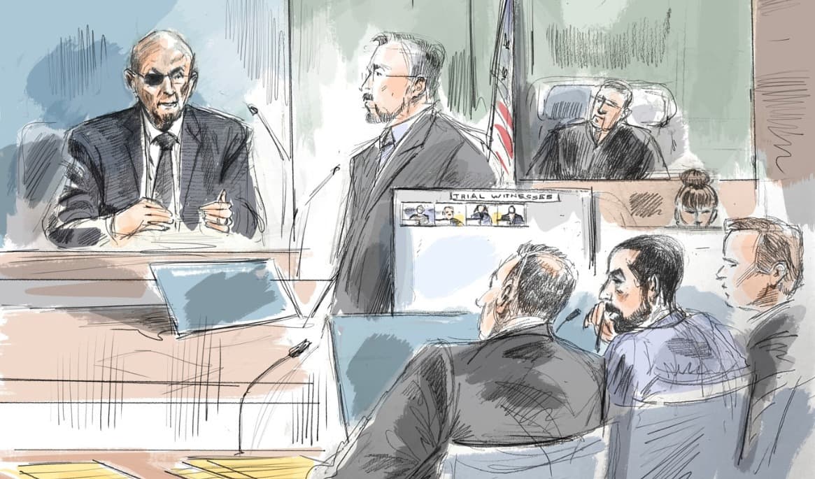 Salman Rushdie vittnade i förra veckan i en federal domstol i terrorrättegången mot Hadi Matar. Foto: Alexandra Newbould/AP/TT