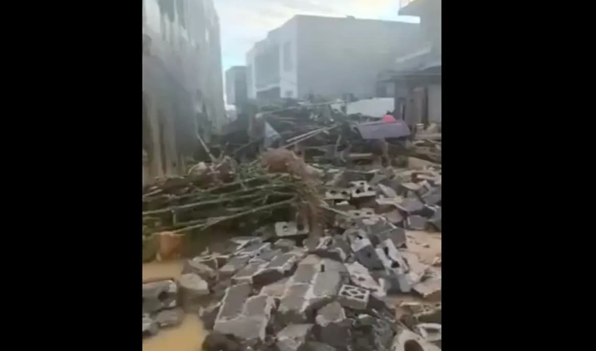 Skärmdump från ett videoklipp från det drabbade området i Guangxi i södra Kina. Foto: Skärmdump/Epoch Times