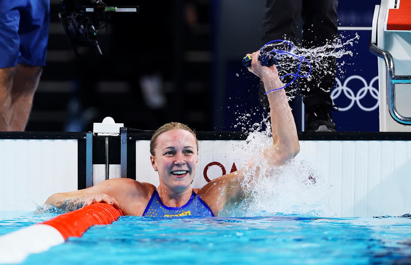 Sarah Sjöström är tillbaka i bassängen i Paris där hon gjorde OS-succé. Nu är det EM som gäller och en comeback efter att hon blivit mamma. Foto: Maddie Meyer/Getty Images