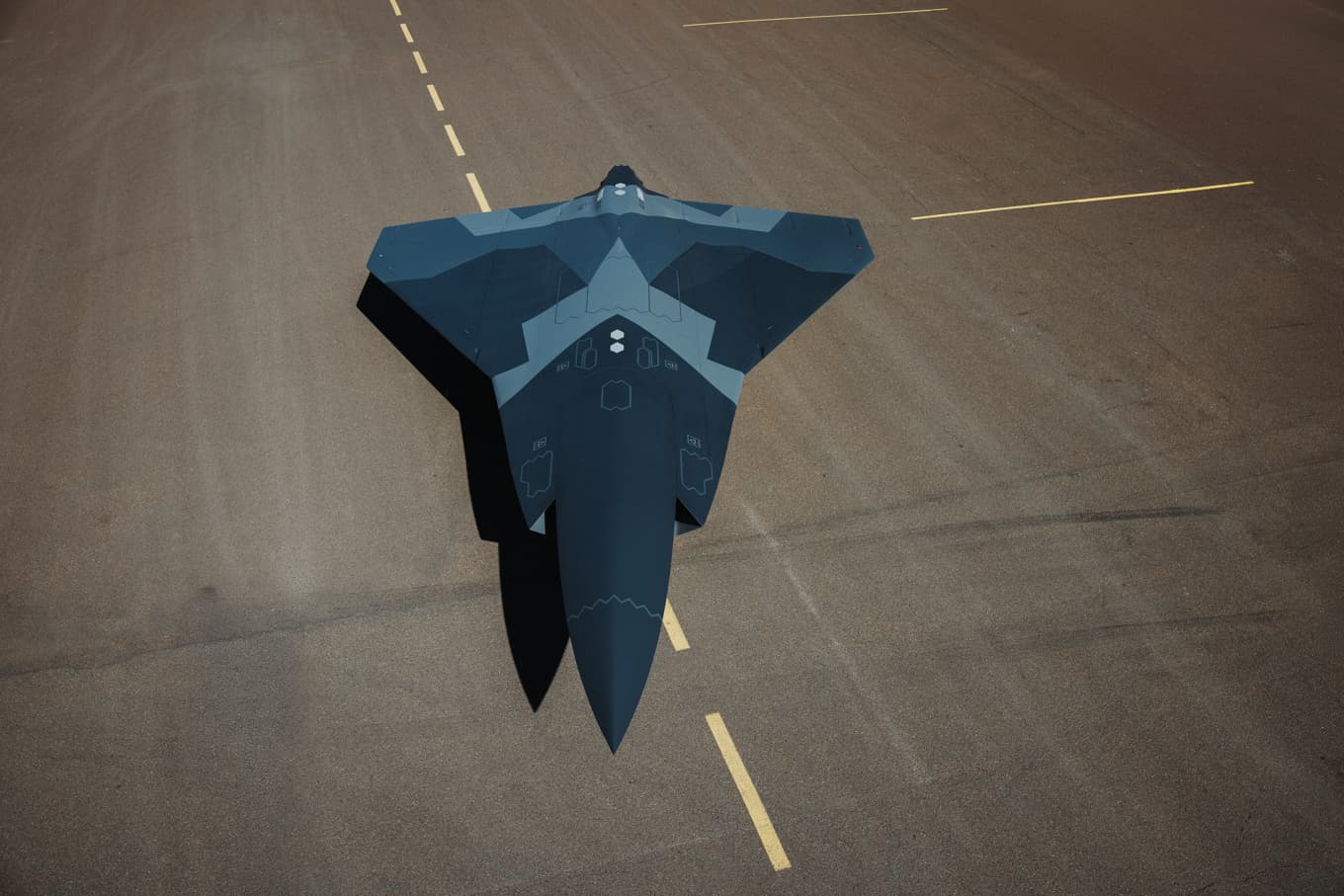 Saab har visat upp en fullskalig konceptmodell för ett framtida obemannat stridsflygsystem. Foto: Saab