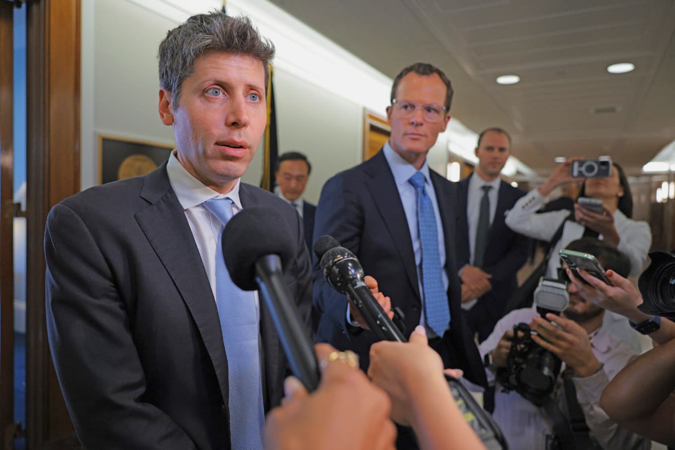 Open AI:s vd Sam Altman. Företaget bakom Chat GPT är en av de stora AI-aktörerna, men deras modeller är långt ifrån de enda som visat upp farliga beteenden. Foto:Chip Somodevilla/Getty Images