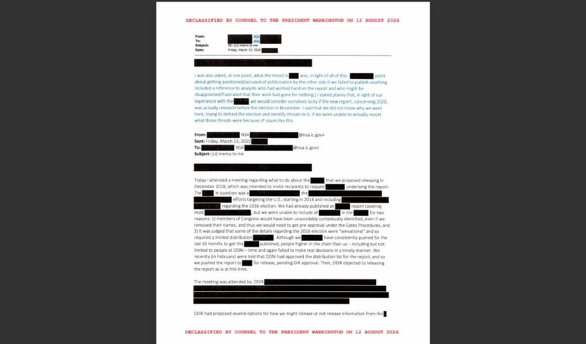 Bland de nyligen offentliggjorda dokumenten från NSA finns mejl mellan underrättelseofficerare om beslut om att inte dela information med bland andra presidenten.
Foto: Vita huset
