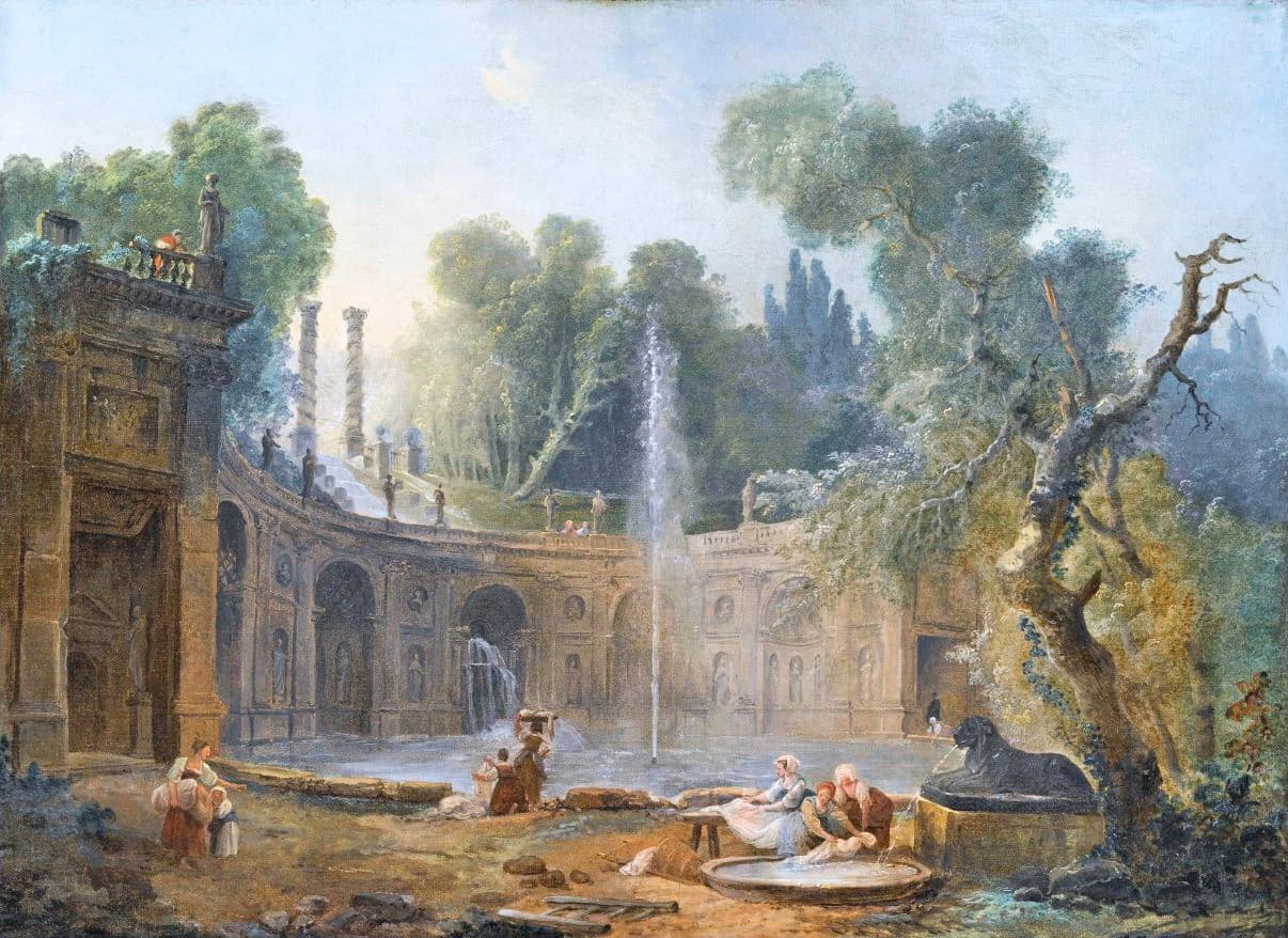 Villa Aldobrandinis trädgård. Målning av Hubert Robert (1733–1808). Foto: Sotheby’s/Wikimedia Commons