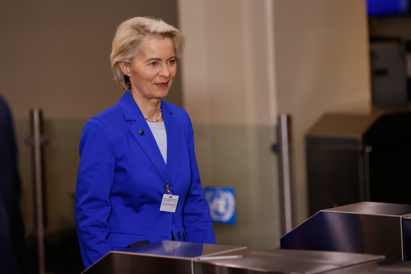 EU-kommissionens ordförande Ursula von der Leyen under FN-mötet i New York på tisdagen. Foto: Stefan Jeremiah/AP/TT