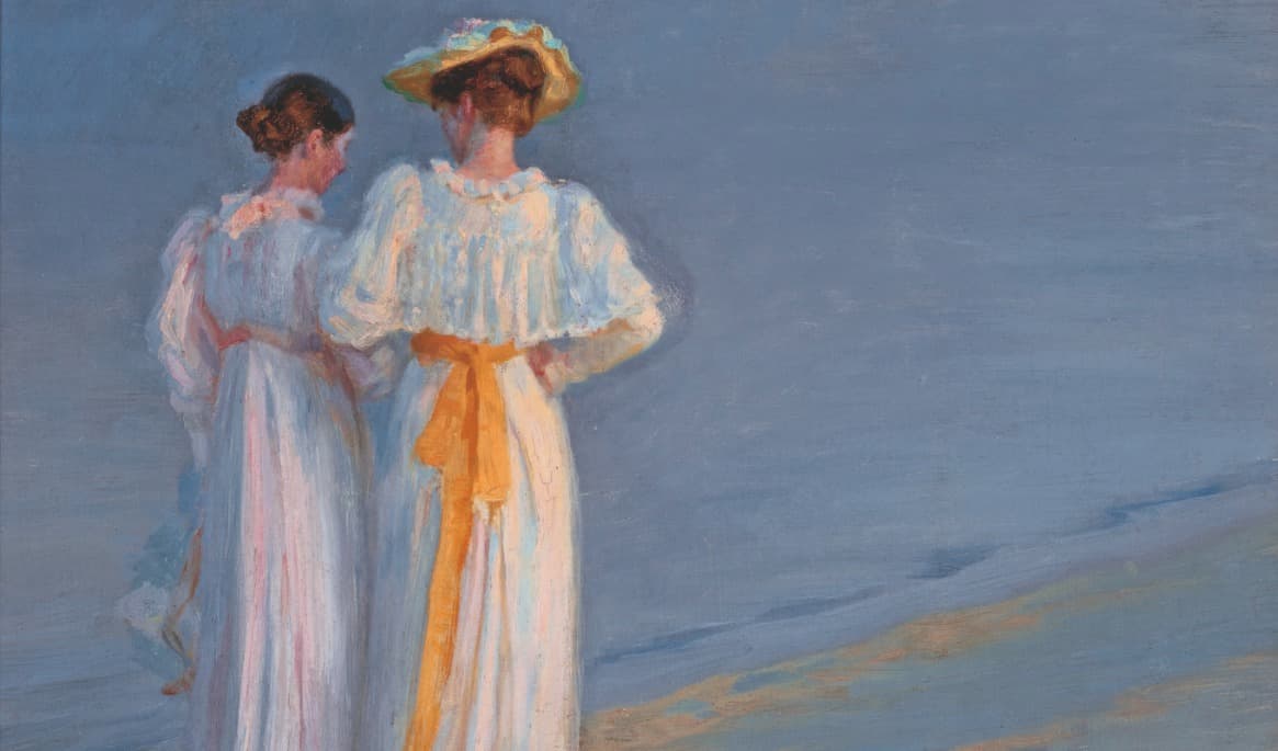 ”Anna Ancher och Marie Krøyer på stranden i Skagen” (1893) av Peder Severin Krøyer, Museum Kunst der Westküste, Alkersum. Foto: Nationalmuseum