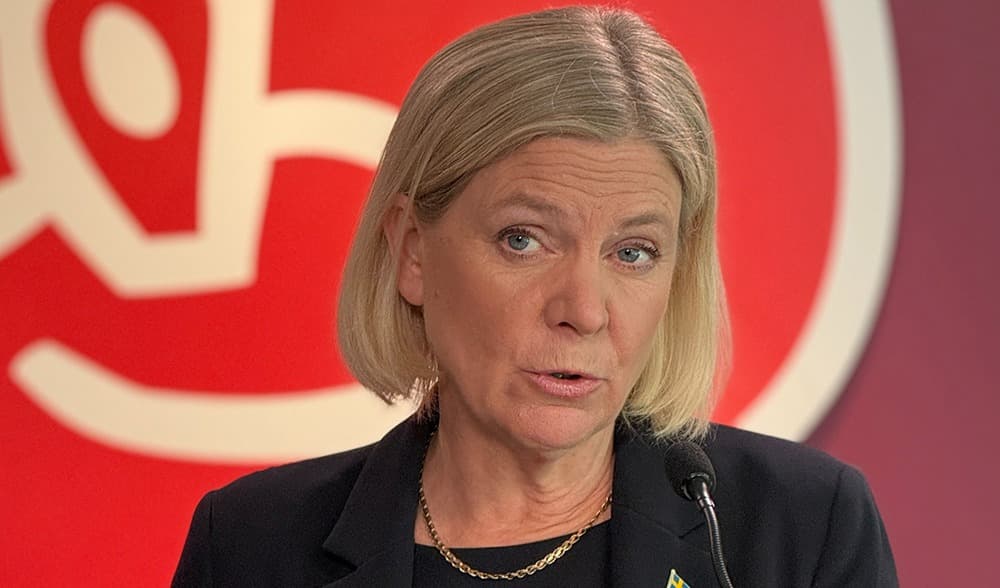 Magdalena Andersson (S) lovar ett systemskifte i välfärden om det blir en S-regering. Foto: Staffan Erfors