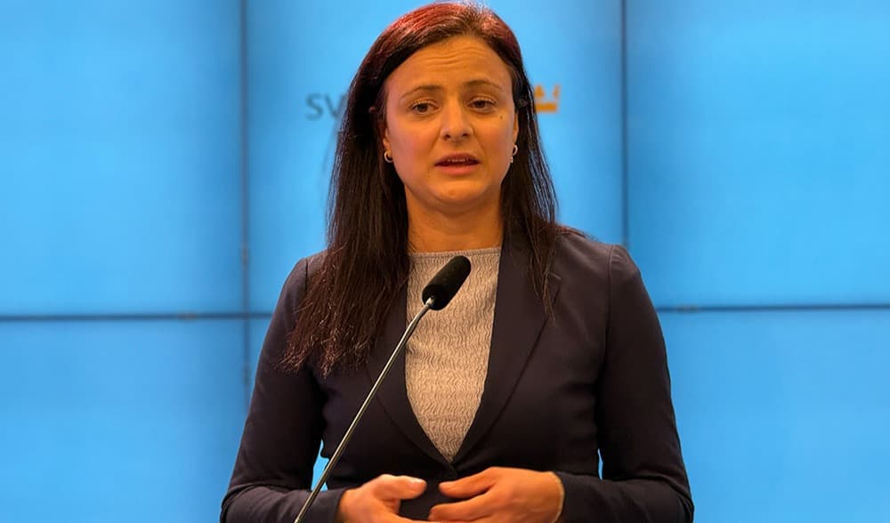 Sara Gille är jämställdhetspolitisk talesperson hos Sverigedemokraterna. Hon levde i 19 år med en man som misshandalde henne. Foto: Staffan Erfors
