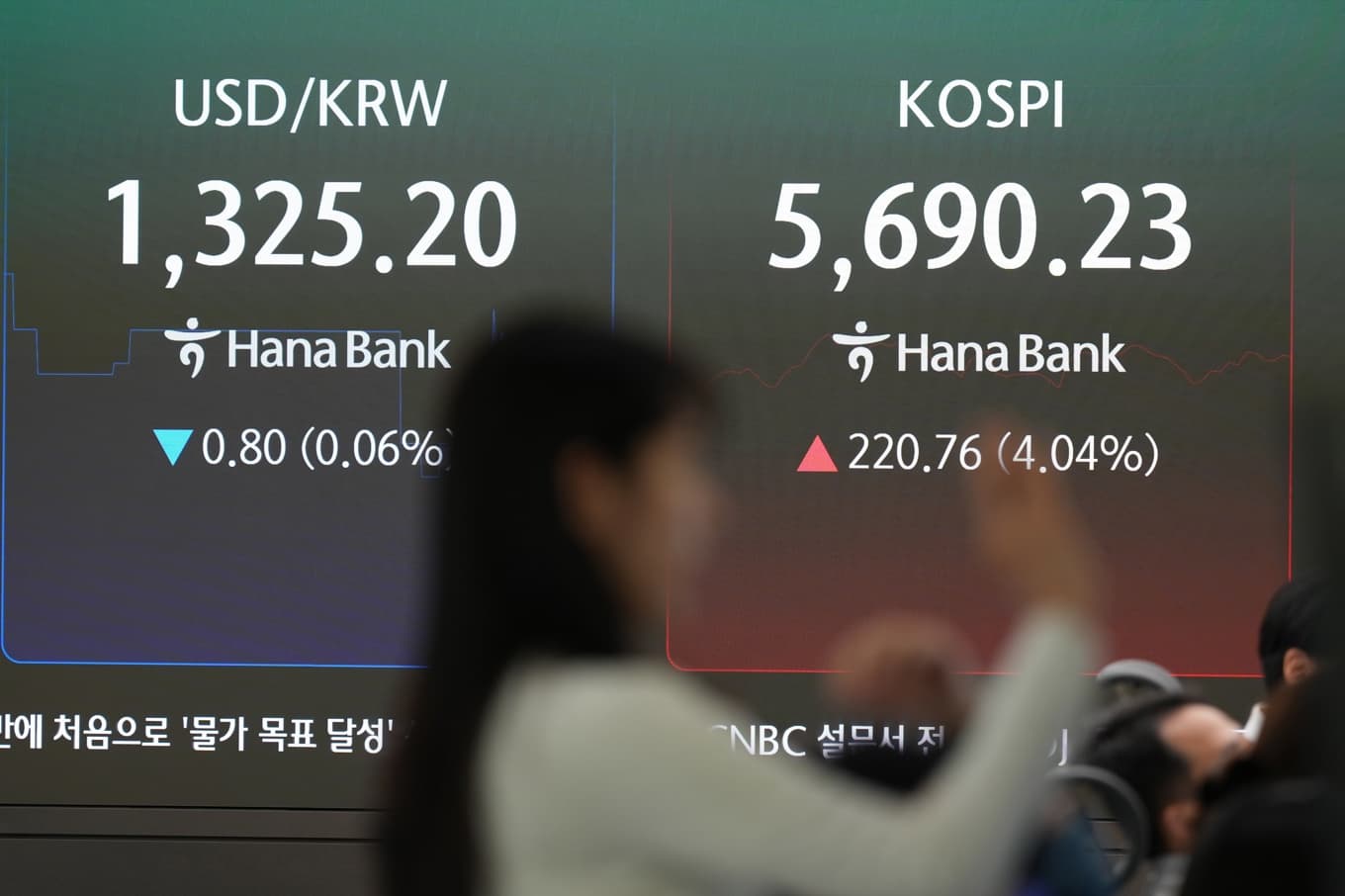Kospi i Sydkorea klättrar rejält under den inledande tisdagshandeln. Foto: Lee Jin-Man/AP/TT
