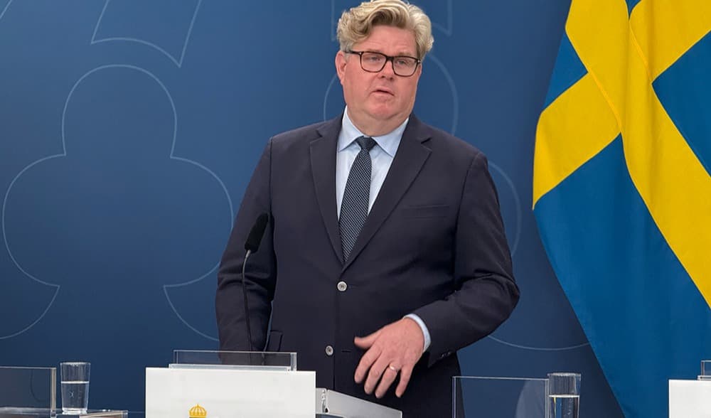 Justitieminister Gunnar Strömmer (M) varnar för ryska operationer inne i Sverige. Foto: Staffan Erfors