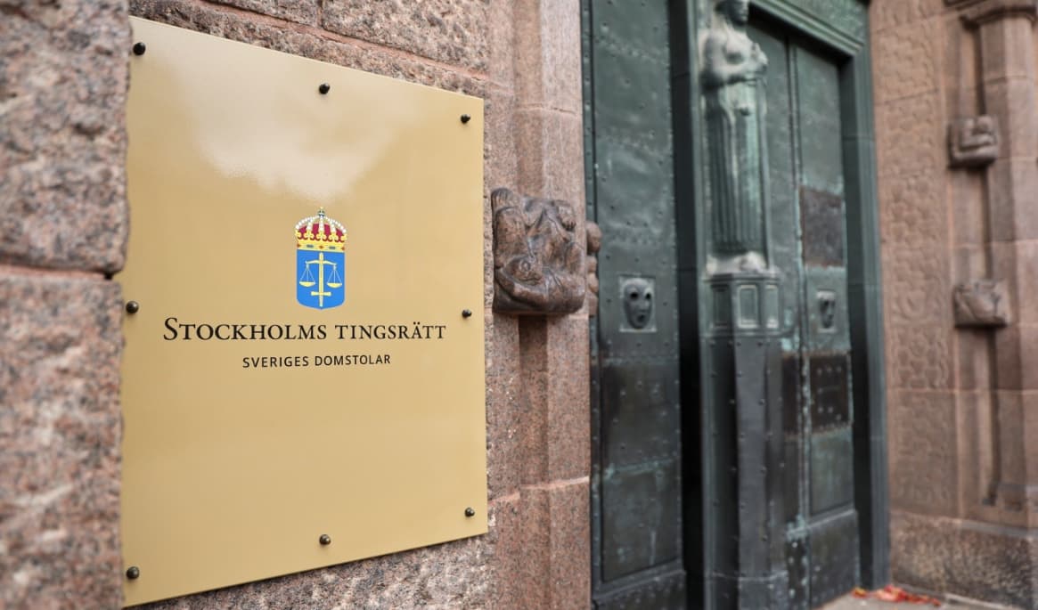 Stockholms tingsrätt, där huvudförhandlingen om den omfattande miljonhärvan pågår. Foto: Caisa Rasmussen/TT