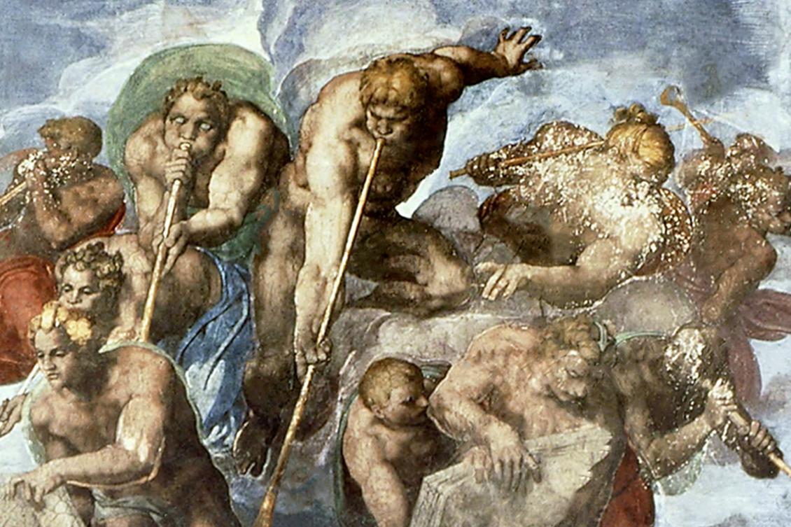 "Yttersta domen" (detalj) 1534–1541, Michelangelo Buonarotti (1475-1564).
