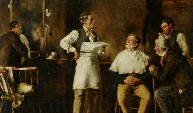 “Barberarens salong” 1875, George Elgar Hicks (1824–1914). Foto: Art Renewal Center