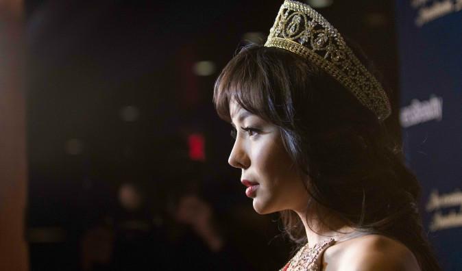 Miss World Kanada, Anastasia Lin, talar med reportrar i Toronto den 15 december 2015. Foto: Matthew Little