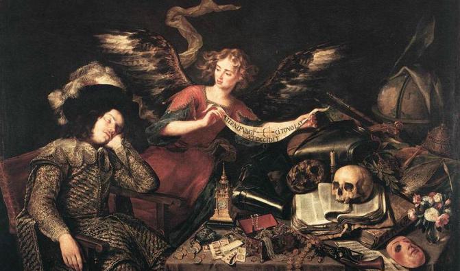 “The Knight’s Dream” (detalj), Antonio de Pereda (1611–1678). Foto: Art Renewal Center