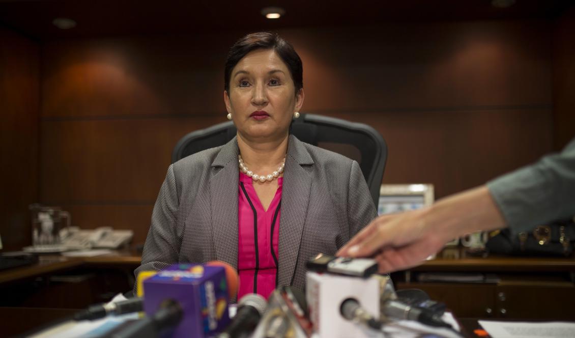 Guatemalas riksåklagare Thelma Aldana är världsledande i kampen mot korruptionen, anser juryn och tilldelar henne ett av årets Right Livelihood-priser. Foto: Luis Soto/AP/TT-arkivbild
