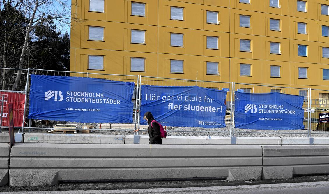 Nya studentbostäder byggs i Huvudsta, Solna. Foto: Janerik Henriksson/TT-arkivbild