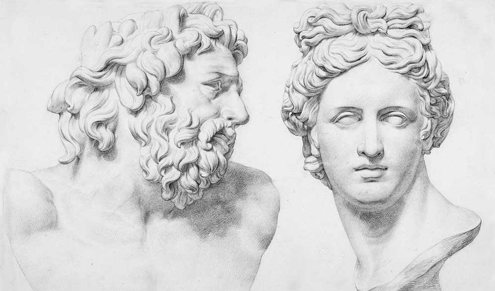 













Studier av ett huvud i Laokoongruppen och Apollo di Belvederes huvud, okänd konstnär, 1800-tal.                                                                                                                                                                                                                                                                                                                                                                                                                                                                                                                                                                                                                                        