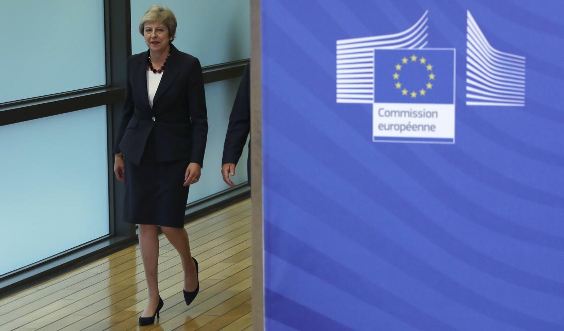 
Storbritanniens premiärminister Theresa May i Bryssel under onsdagen. Foto: Francisco Seco/AP/TT                                            
